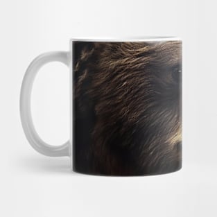 A brown bear in nature that looks cute and cuddly looks warm. Mug